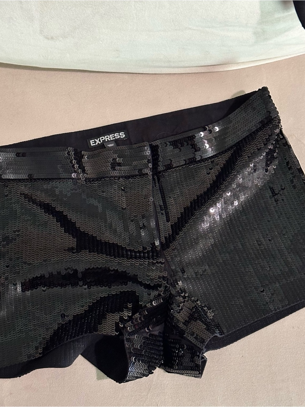 Express Black Sequin Bike Shorts
